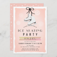 Ice Skaten Party Winter Pink Retro Geburtstag