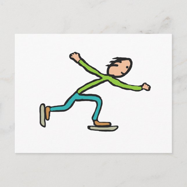 Ice Skaten Postkarte (Vorderseite)