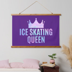 Ice Skaten Queen - Ice Skaten Lovers Wandteppich Mit Holzrahmen