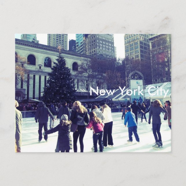 Ice Skaten Rink im Bryant Park, New York City Postkarte (Vorderseite)