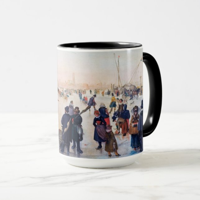 Ice Skaten Scene Fine Art Weihnachtsgeschenk Tasse (VorderseiteRechts)