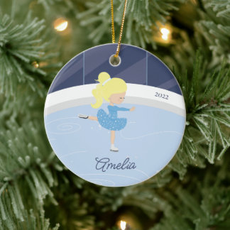 Ice Skaten Skater Girl Dated Keramik Ornament