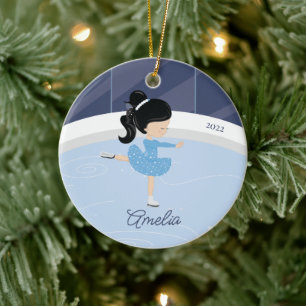 Ice Skaten Skater Girl Dated Keramik Ornament
