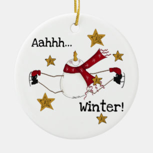 Ice Skaten Snowman Keepake Ornament