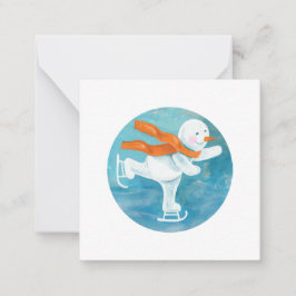 Ice Skaten Snowman Mitteilungskarte