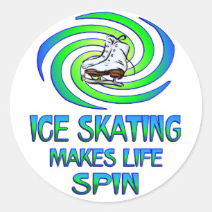 Ice Skaten Spins Runder Aufkleber