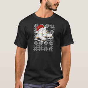 Ice Skaten Weihnachtslicht Weihnachtsmannmütze Ice T-Shirt