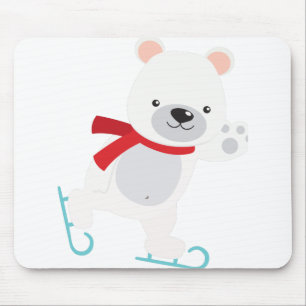 Ice Skaten Winterbär Mousepad