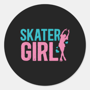 Ice Skater Abbildung Skaters Skaten (angezeigt) Runder Aufkleber