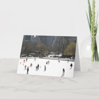 Ice Skating Central Park Greeting Card Karte