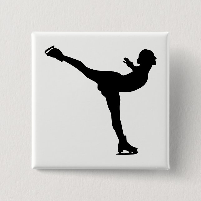 Ice Skating Woman Button (Vorderseite)