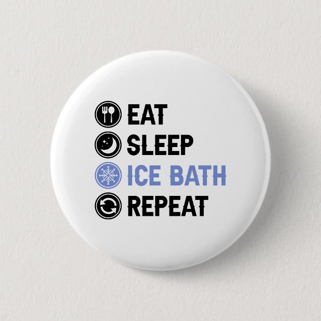 Ice Sleep Ice Bath Wim Hof Kalte Dusche Iceman Button (Vorderseite)