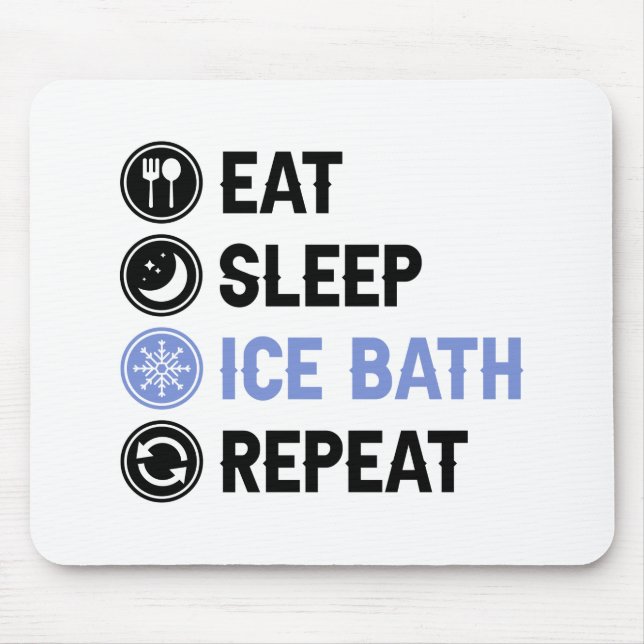 Ice Sleep Ice Bath Wim Hof Kalte Dusche Iceman Mousepad (Vorne)