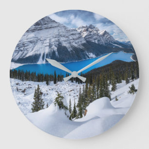 Ice & Snow Peyto Lake, Canadian Rockies Große Wanduhr
