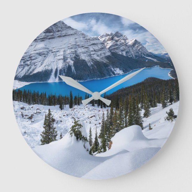 Ice & Snow | Peyto Lake, Canadian Rockies Große Wanduhr (Vorderseite)