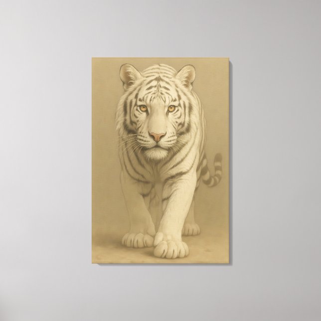 Ice Spirit White Tiger – Mystic Guardian of Calm P Leinwanddruck (Vorderseite)
