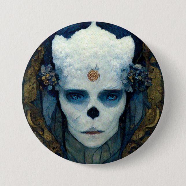 Ice Witch Fantasy Sci-Fi Kunst Button (Vorderseite)