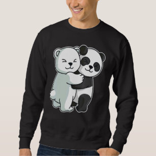 Icebear Panda Niedlich Polar Bären Umarmung Cuddle Sweatshirt
