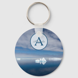Iceberg Antarktis Naturlandschaft mit Monogramm Schlüsselanhänger