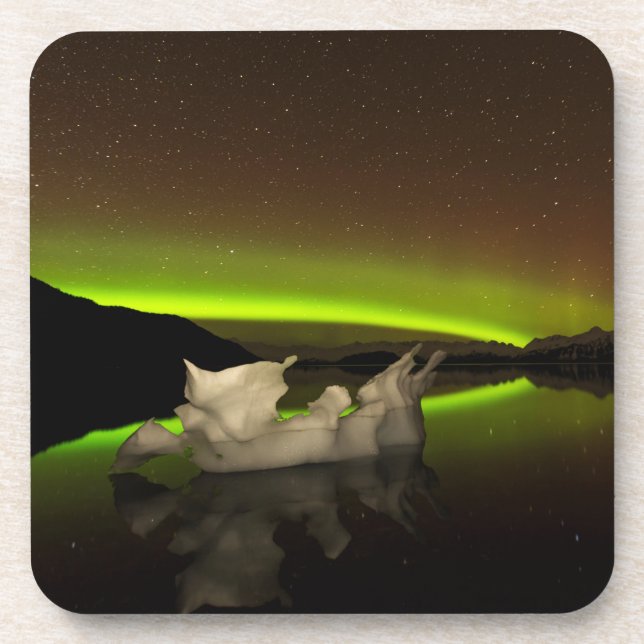 Iceberg Aurora Getränkeuntersetzer (Vorderseite)