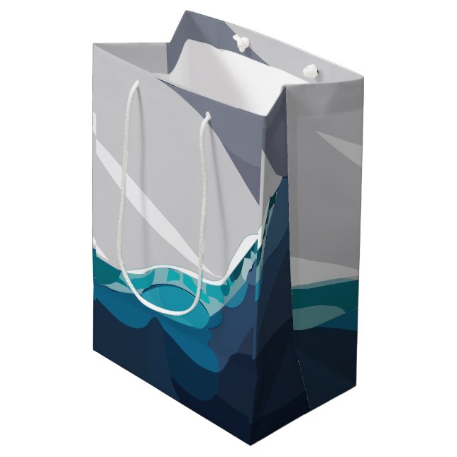 Iceberg Ocean Landscape Mittlere Geschenktüte (Vorderseite Schrägansicht)