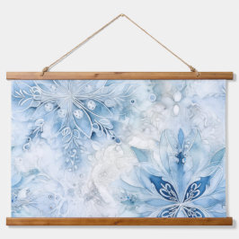 Icebound Fantasy Realm Winter Wandteppich Mit Holzrahmen
