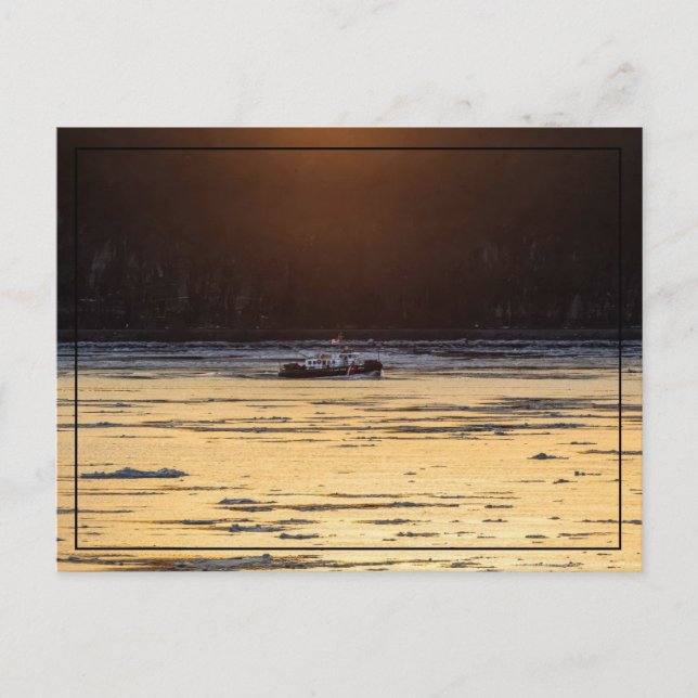 Icebreaker At Sunset Postkarte (Vorderseite)