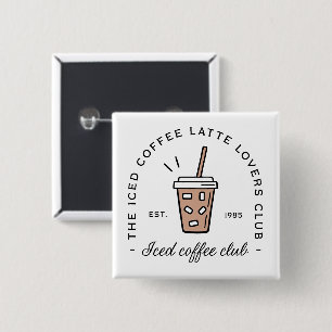 Icecatter Coffee Latte Liebhaber von Mädchenklub Button
