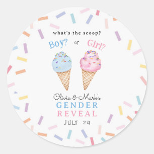 Icecream Gender Reveal Runder Aufkleber
