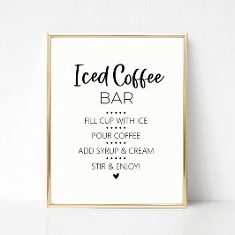 Iced Coffee Bar Drink Sign Poster