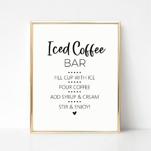 Iced Coffee Bar Drink Sign Poster
