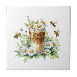 Iced Coffee & Daisy Garden Art Fliese
