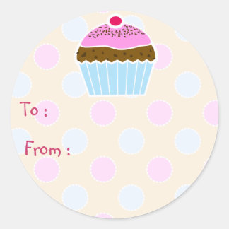 Iced Cupcake Gift Tag Sticker