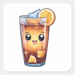 Iced Tea Quadratischer Aufkleber