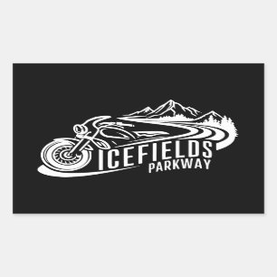 Icefields Parkway Alberta Canada Motorrad Rechteckiger Aufkleber