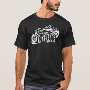 Icefields Parkway Alberta Canada Motorrad T-Shirt