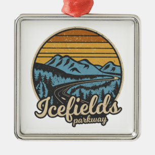 Icefields Parkway Alberta Canada Retro Ornament Aus Metall