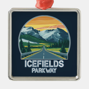 Icefields Parkway Alberta Kanada Vista Ornament Aus Metall