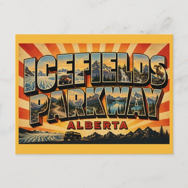Icefields Parkway Alberta Panoramastraße Postkarte (Vorderseite)