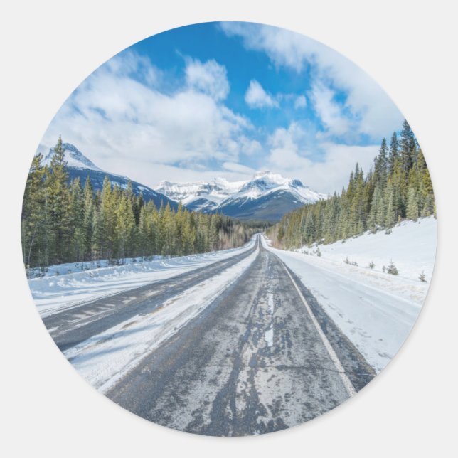 Icefields Parkway Runder Aufkleber (Vorderseite)