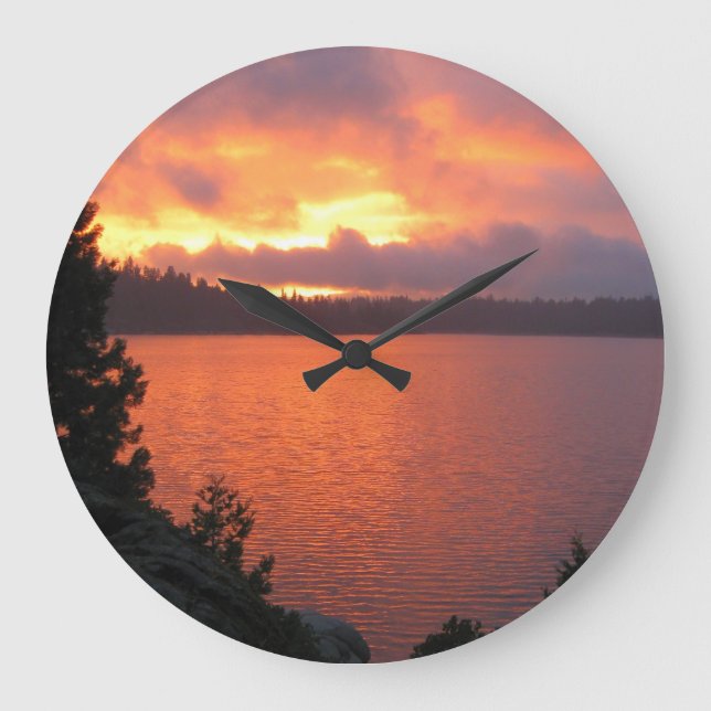Icehouse Reservoir Sunset (Numberless) Große Wanduhr (Vorderseite)