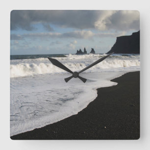 Iceland. South. Vik i Myrdal Quadratische Wanduhr