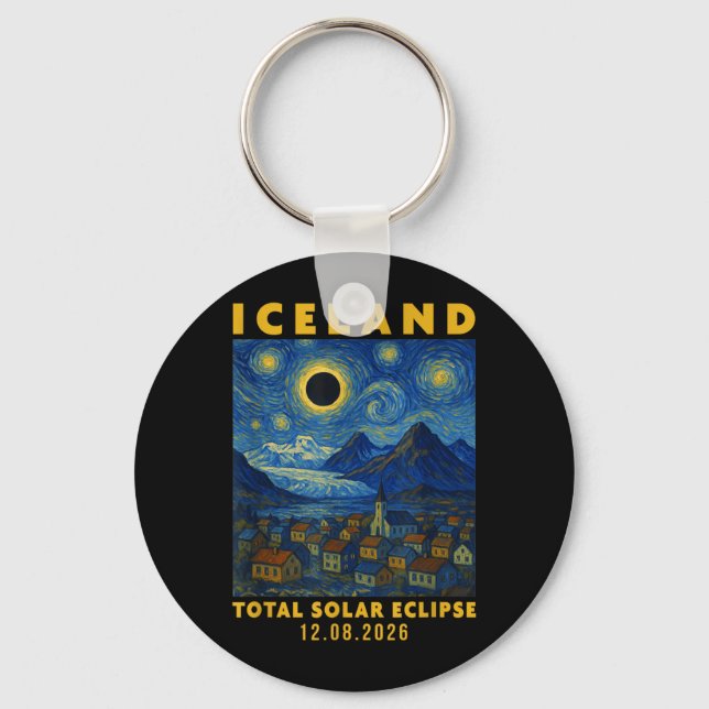 Iceland Total Solar Eclipse 2026 Schlüsselanhänger (Vorderseite)