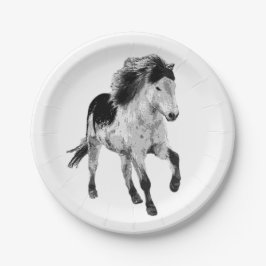 Icelandic horse in motion pappteller