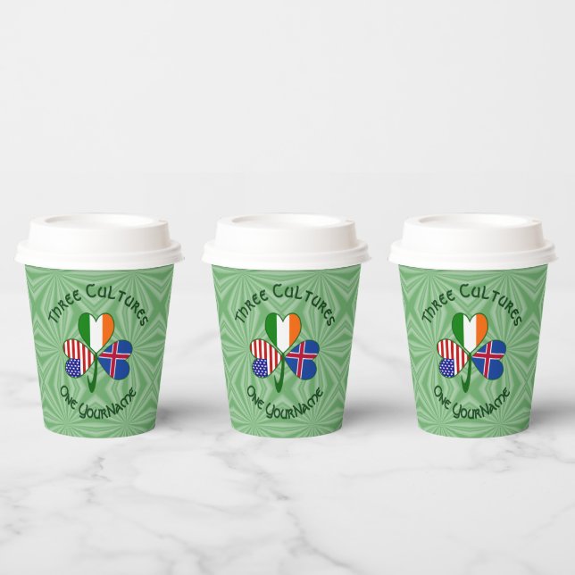 Icelandic Irish American Shamrock Personalize Text Pappbecher (Multi)