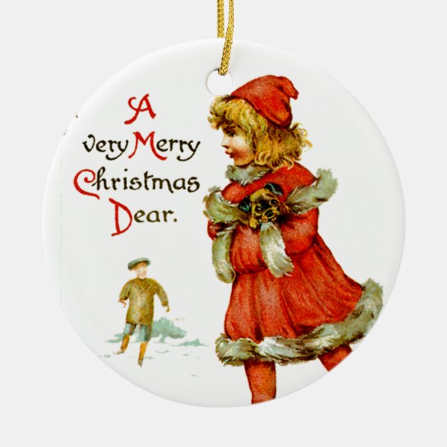 Iceskating-Kind Keramik Ornament (Vorne)
