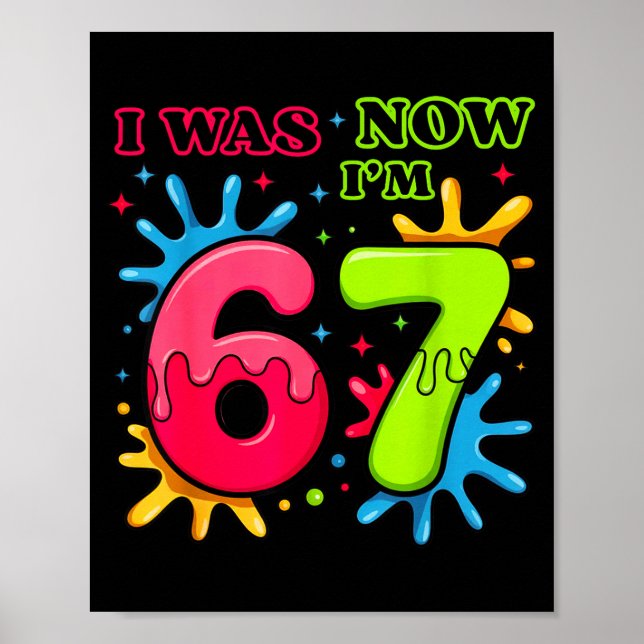 Ich 6 7 Geburtstag 67 Meme Poster (Vorne)