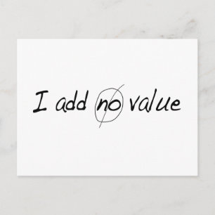 Ich addiere keinen Wert Postkarte