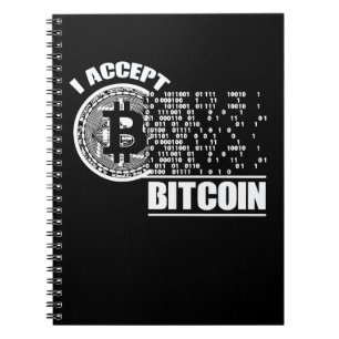 Ich akzeptiere Bitcoin-Krypto Notizblock