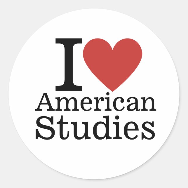 Ich ❤️ American Students/Faculty CUSTOM Runder Aufkleber (Vorderseite)